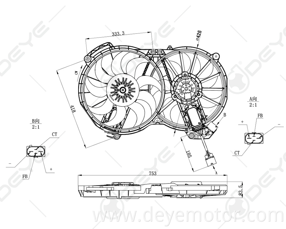 4F0121003AC 4F0959455K 4F0959455J 12 volt radiator fan for A6